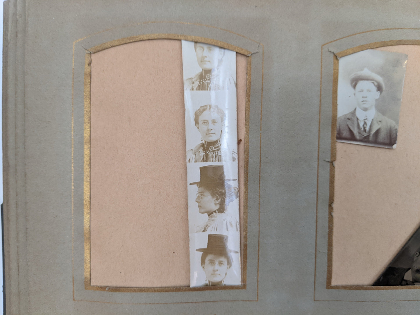 Blue Victorian Photo Album with Photos