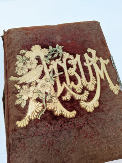 Red Victorian Photo Album with Photos