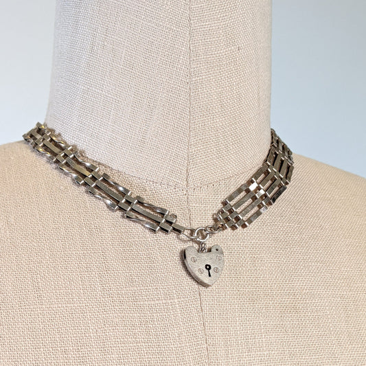 Victorian Revival Sterling Silver Gate Necklace