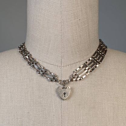 Victorian Revival Sterling Silver Gate Necklace