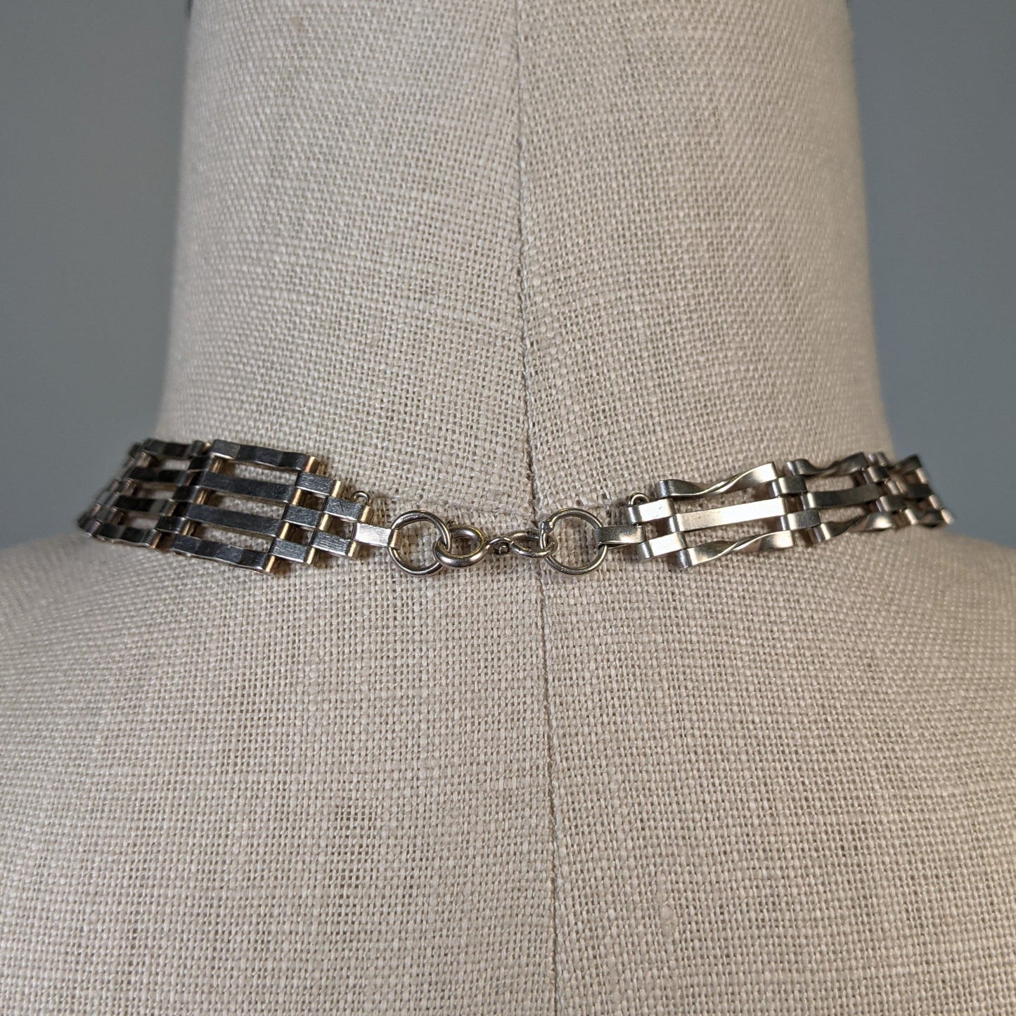 Victorian Revival Sterling Silver Gate Necklace