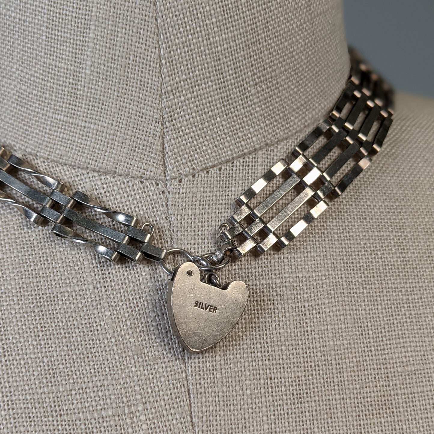 Victorian Revival Sterling Silver Gate Necklace