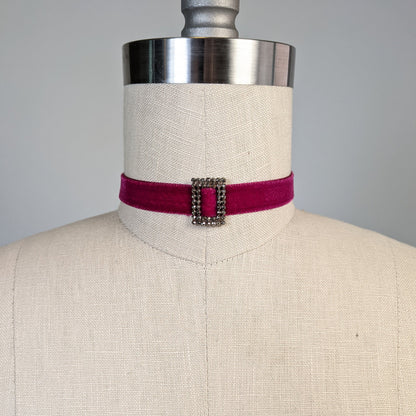 Victorian Cut Steel Buckle Choker