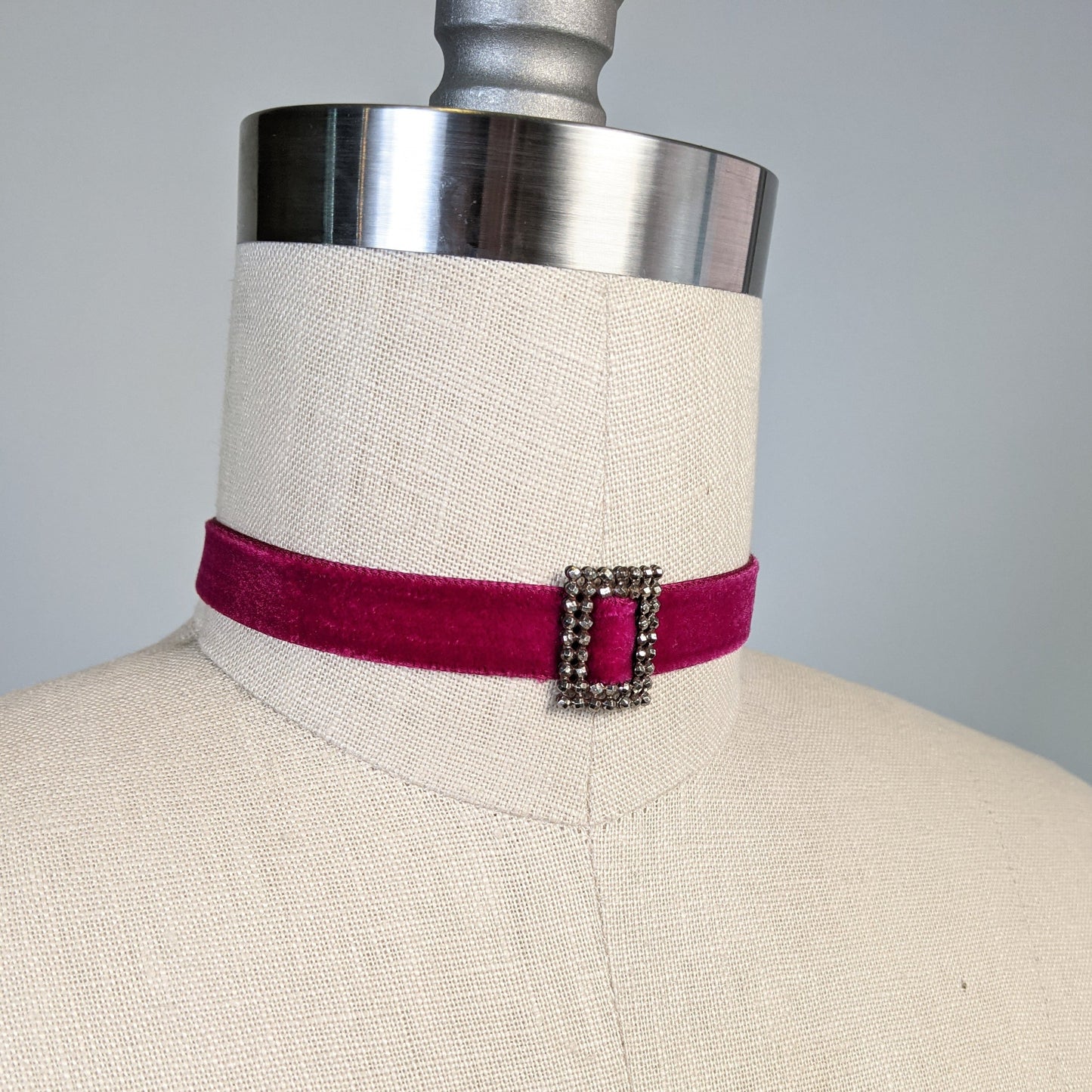 Victorian Cut Steel Buckle Choker