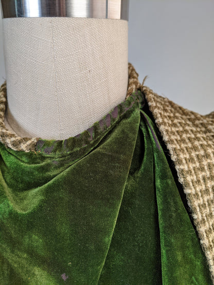 1890s Green + Brown Bodice