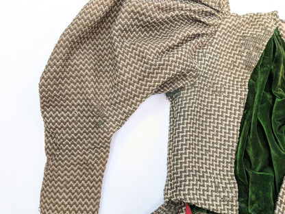 1890s Green + Brown Bodice