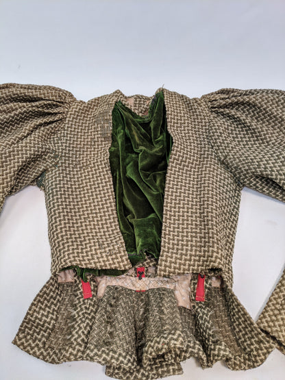 1890s Green + Brown Bodice