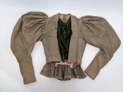 1890s Green + Brown Bodice