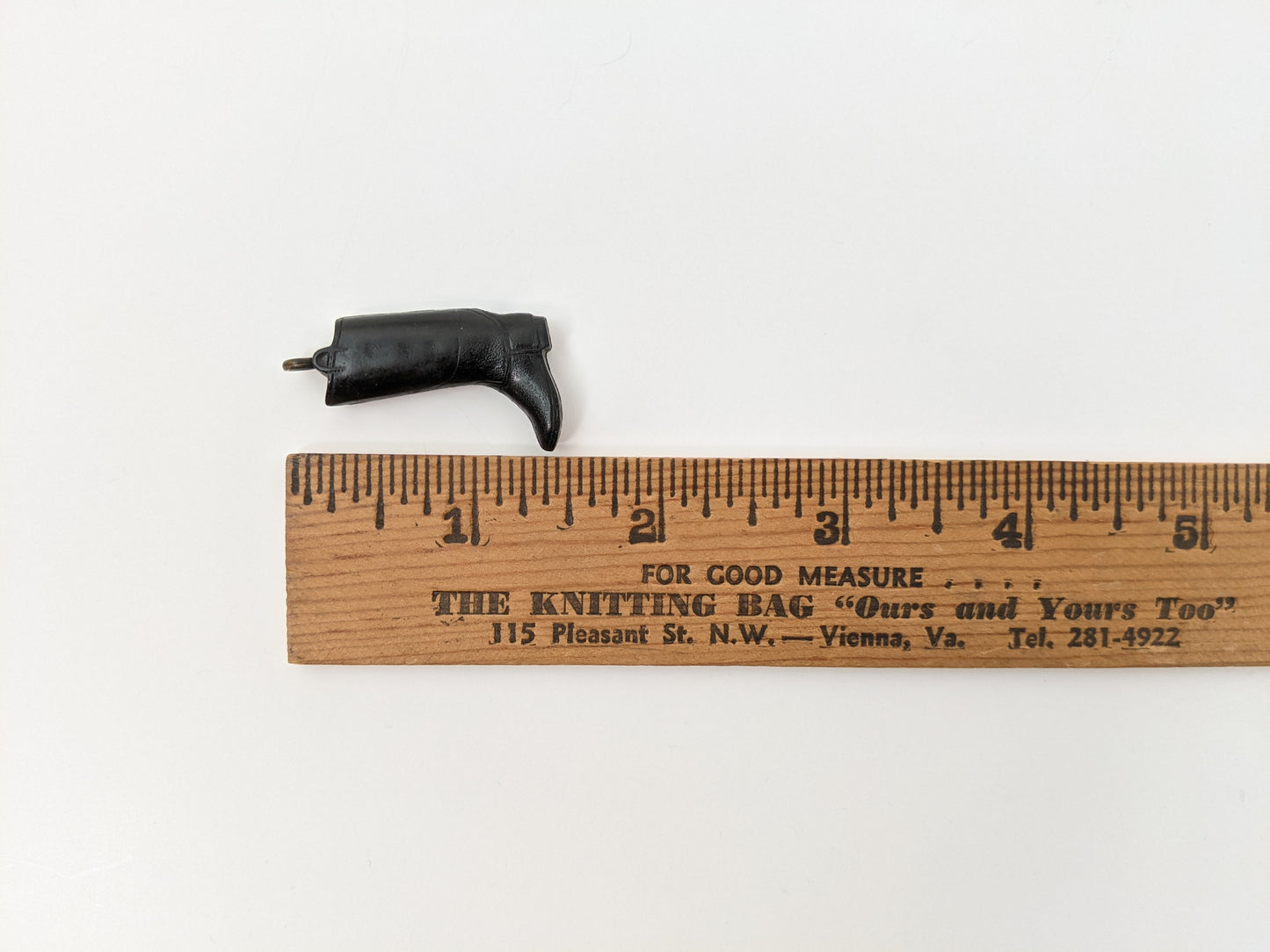 1910s-1920s Compressed Coal Boot Pendant