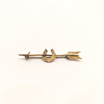 1880s 15k Gold Horseshoe Brooch