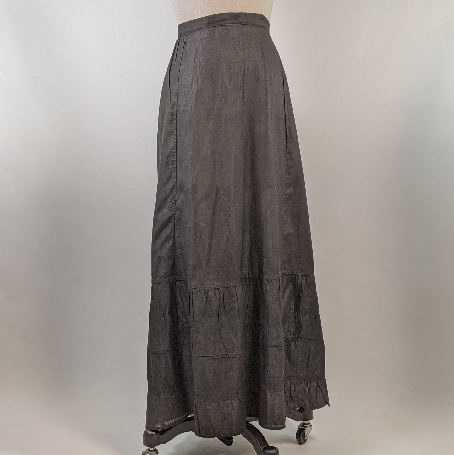 1910s Black Cotton Petticoat