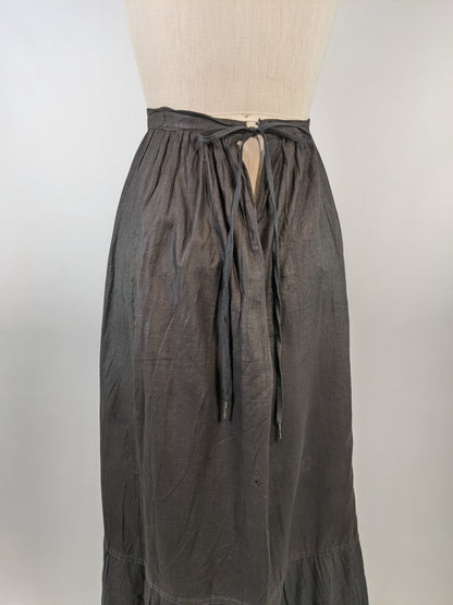 1910s Black Cotton Petticoat