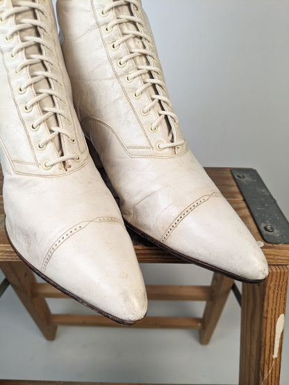 1910s-20s White Boots