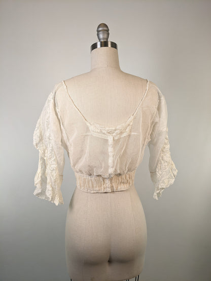 1900s Net Lace Camisole | 3/4 Sleeve