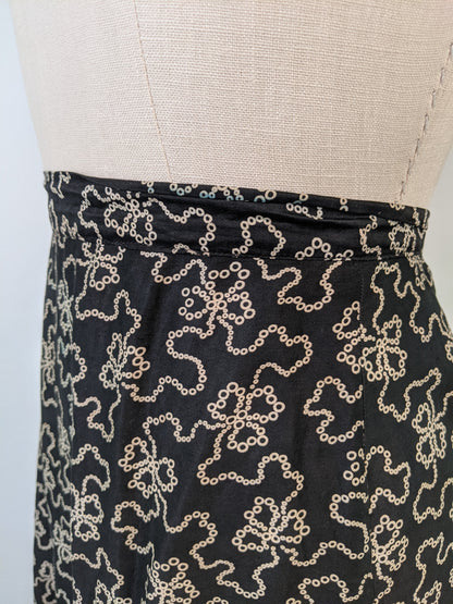 Edwardian Black + White Cotton Skirt
