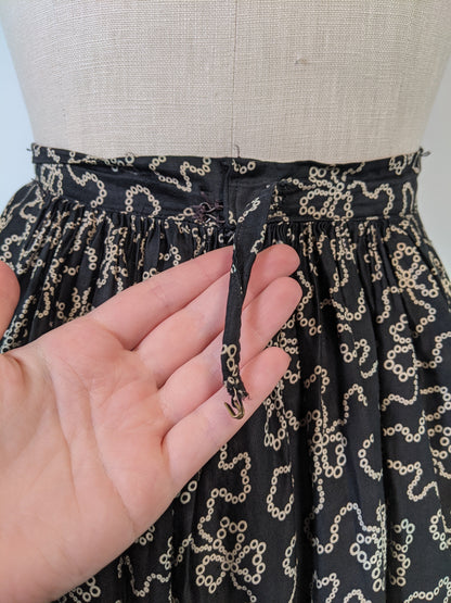 Edwardian Black + White Cotton Skirt