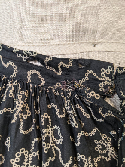 Edwardian Black + White Cotton Skirt