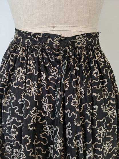 Edwardian Black + White Cotton Skirt