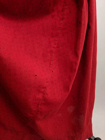 1900s Red Cotton Skirt + Blouse Set