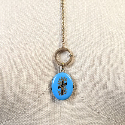Victorian 14k Gold Enamel Mourning Locket