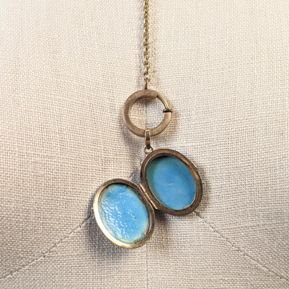 Victorian 14k Gold Enamel Mourning Locket