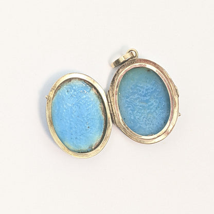 Victorian 14k Gold Enamel Mourning Locket