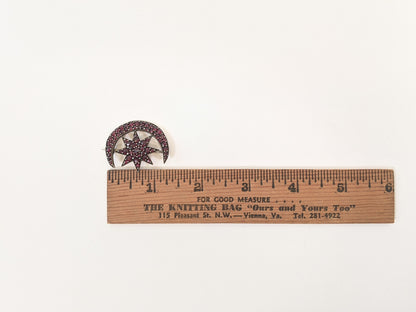 Bohemian Garnet Celestial Brooch C. 1890s