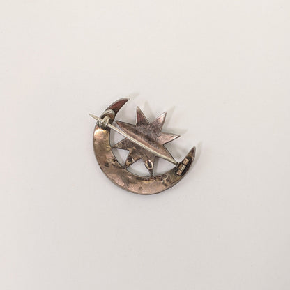 Bohemian Garnet Celestial Brooch C. 1890s