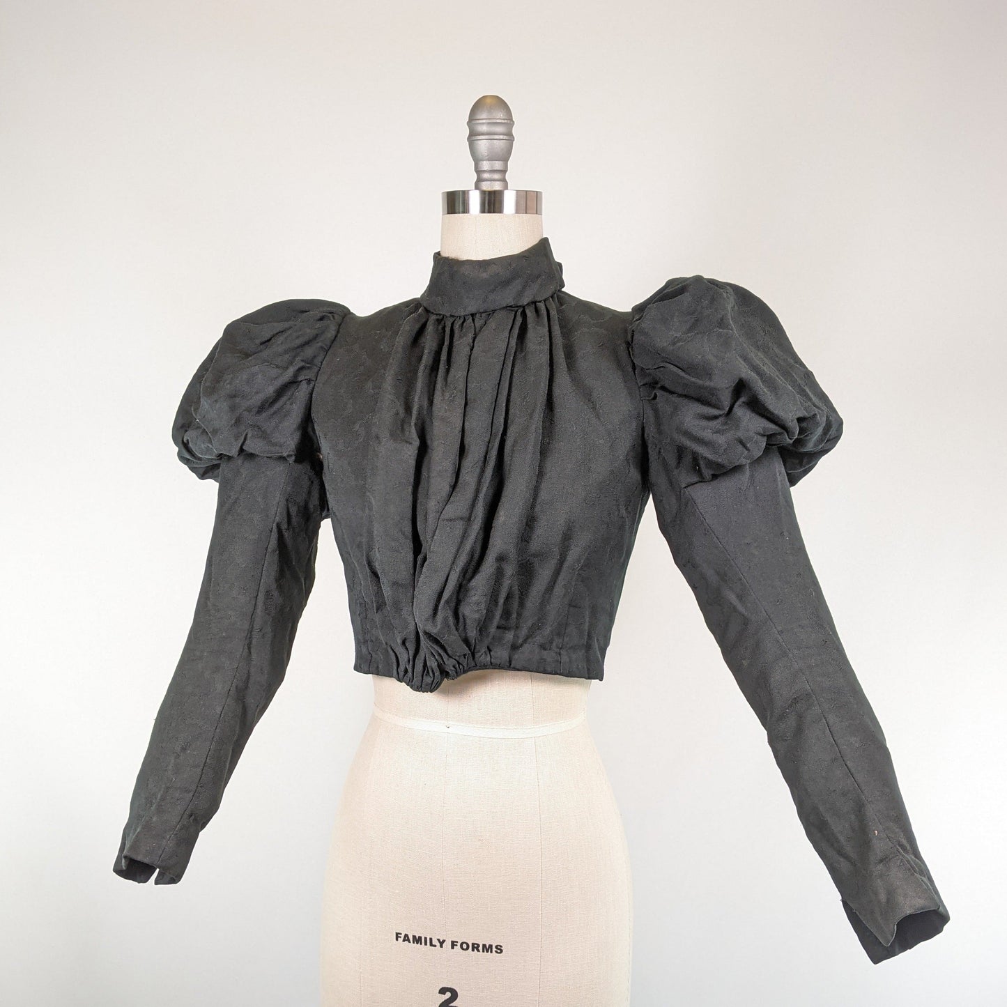 1890s Black Gigot Sleeve Bodice | Cotton/Blend