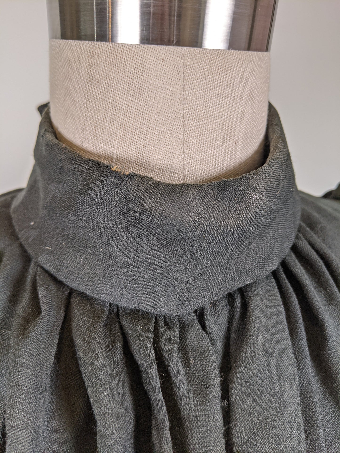 1890s Black Gigot Sleeve Bodice | Cotton/Blend