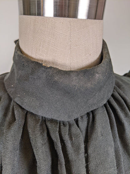 1890s Black Gigot Sleeve Bodice | Cotton/Blend