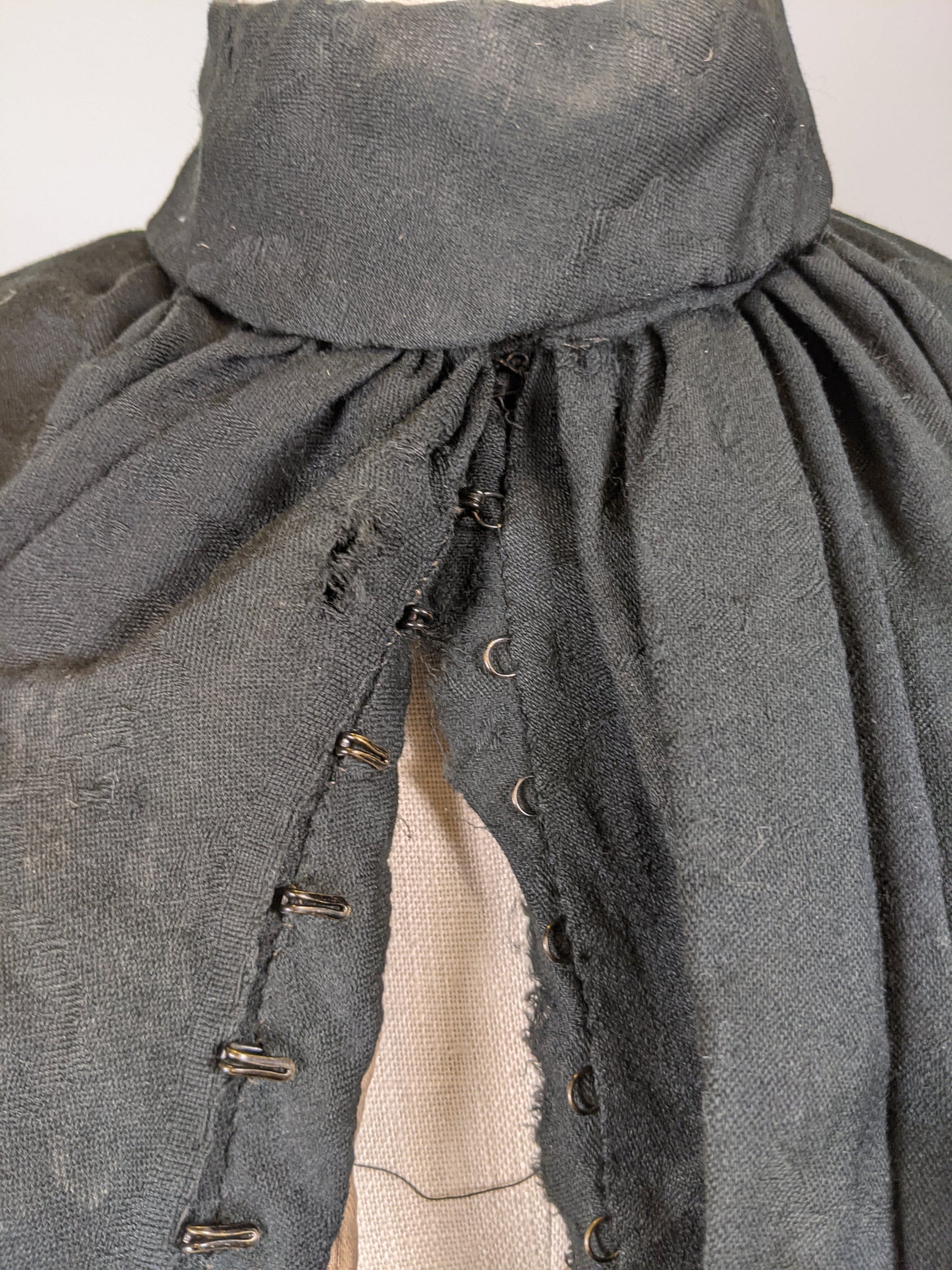 1890s Black Gigot Sleeve Bodice | Cotton/Blend