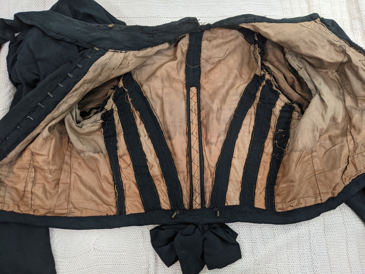 1890s Black Gigot Sleeve Bodice | Cotton/Blend