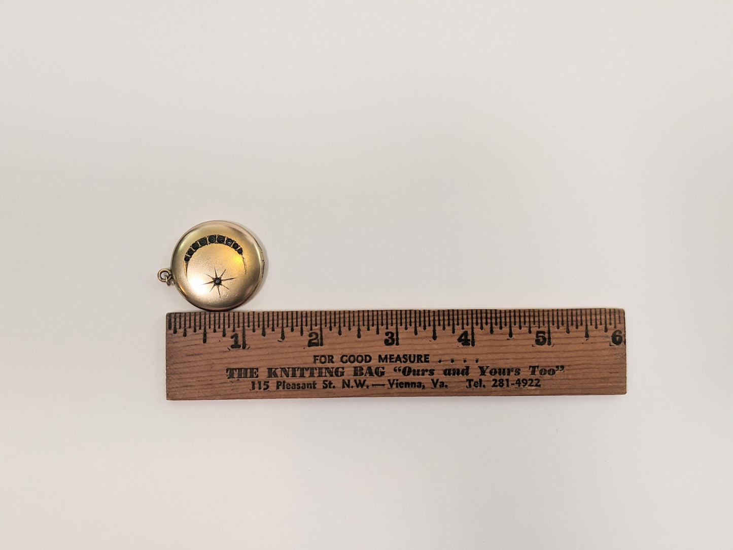 RESERVED - 1900s Crescent Moon + Star Locket
