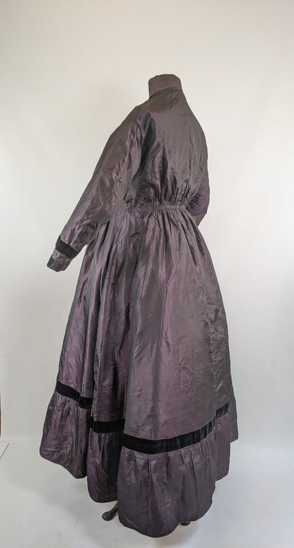 1860s Purple Wrapper Dress