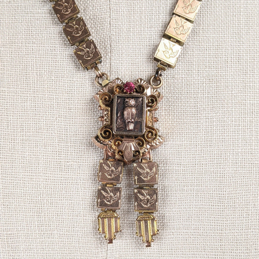 Victorian Owl Book Chain Necklace