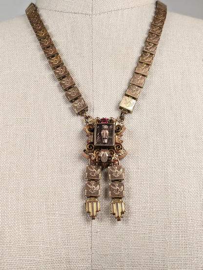 Victorian Owl Book Chain Necklace