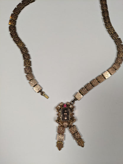 Victorian Owl Book Chain Necklace