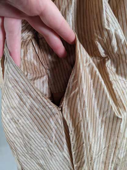 1840s Champagne Silk Gown