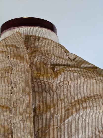 1840s Champagne Silk Gown