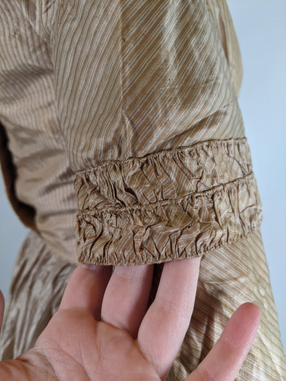 1840s Champagne Silk Gown