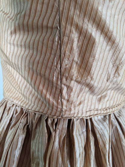 1840s Champagne Silk Gown