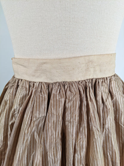 1840s Champagne Silk Gown