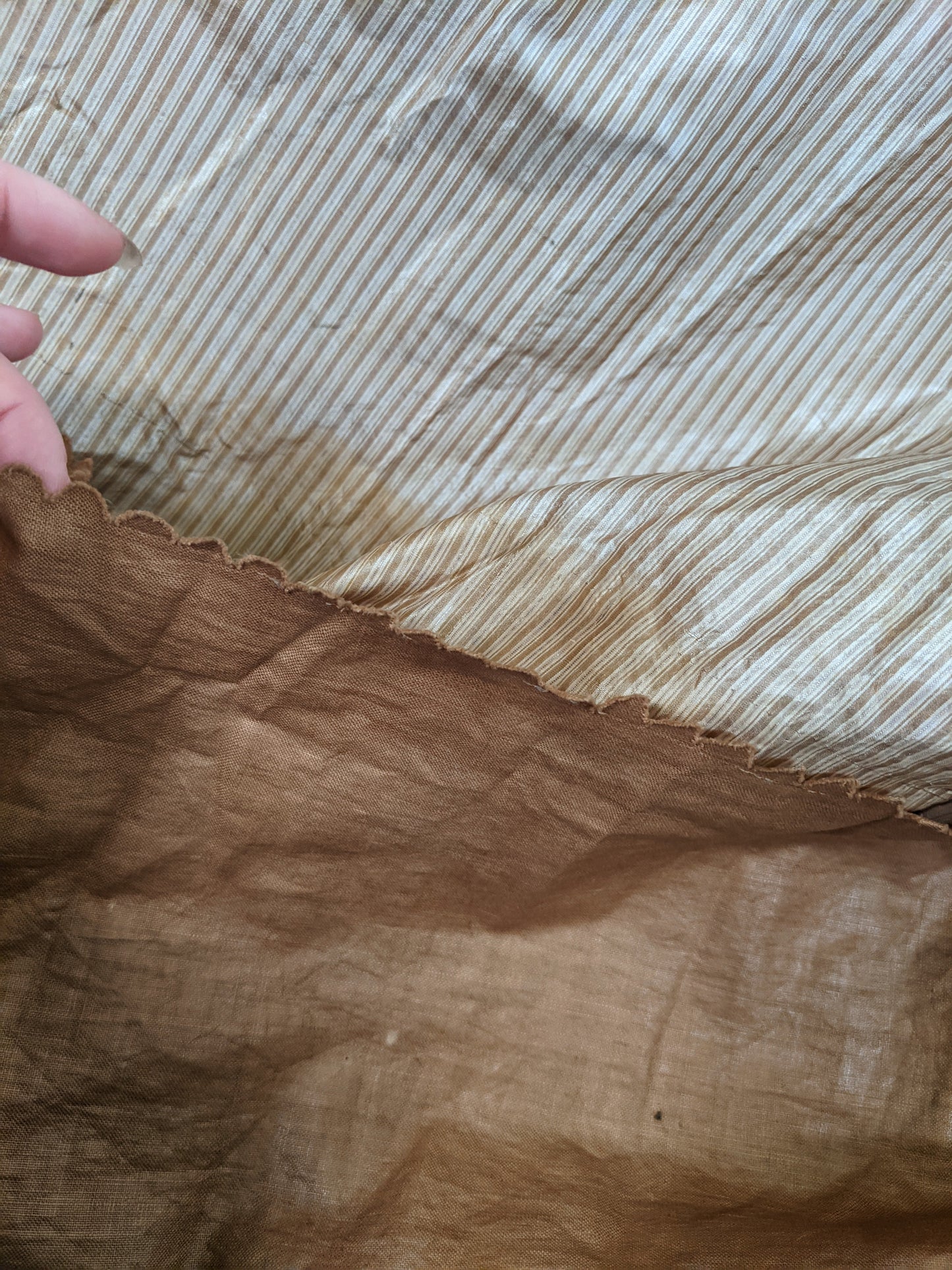 1840s Champagne Silk Gown