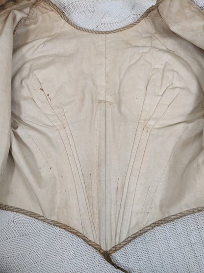 1840s Champagne Silk Gown