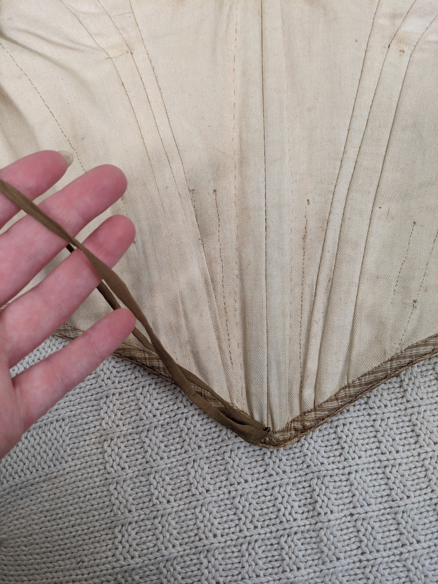 1840s Champagne Silk Gown
