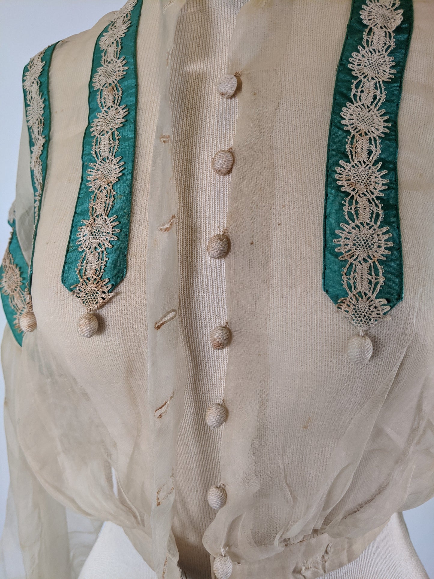 RESERVED | 1860s Organdy Waist