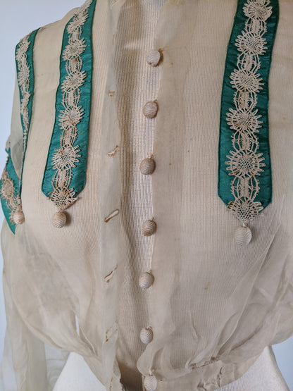 RESERVED | 1860s Organdy Waist