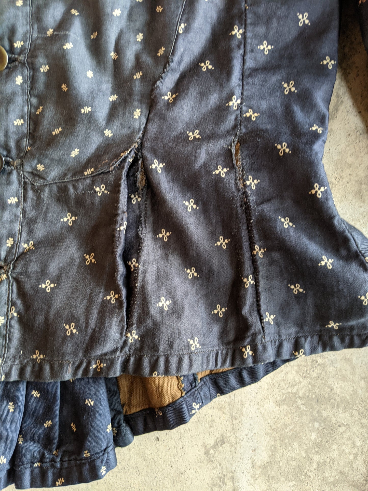 1890s Indigo Calico Dress