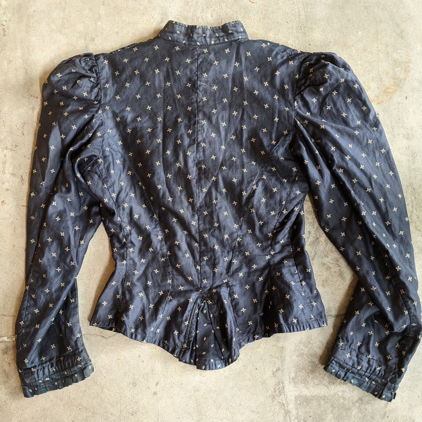 1890s Indigo Calico Dress
